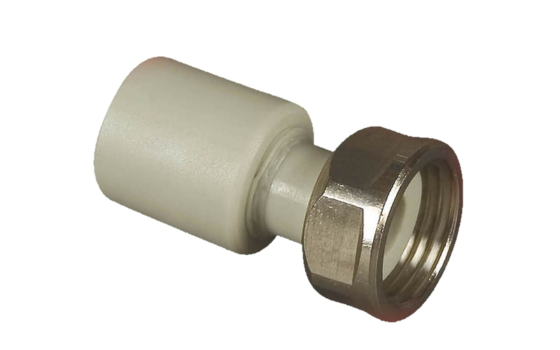 Патрубок переход.пласт. с н/гайкой Ø20х3/4" FV-Plast